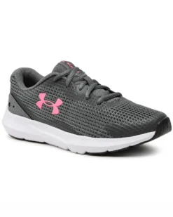 UNDER ARMOR - Scarpa da running donna grigia e rosa in mesh traspirante - SURGE 3