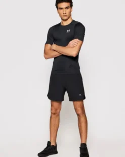 UNDER ARMOR - T SHIRT DA ALLENAMENTO ADERENTE IN TESSUTO TRASPIRANTE COMP SS NERA DA UOMO, 1361518_0001
