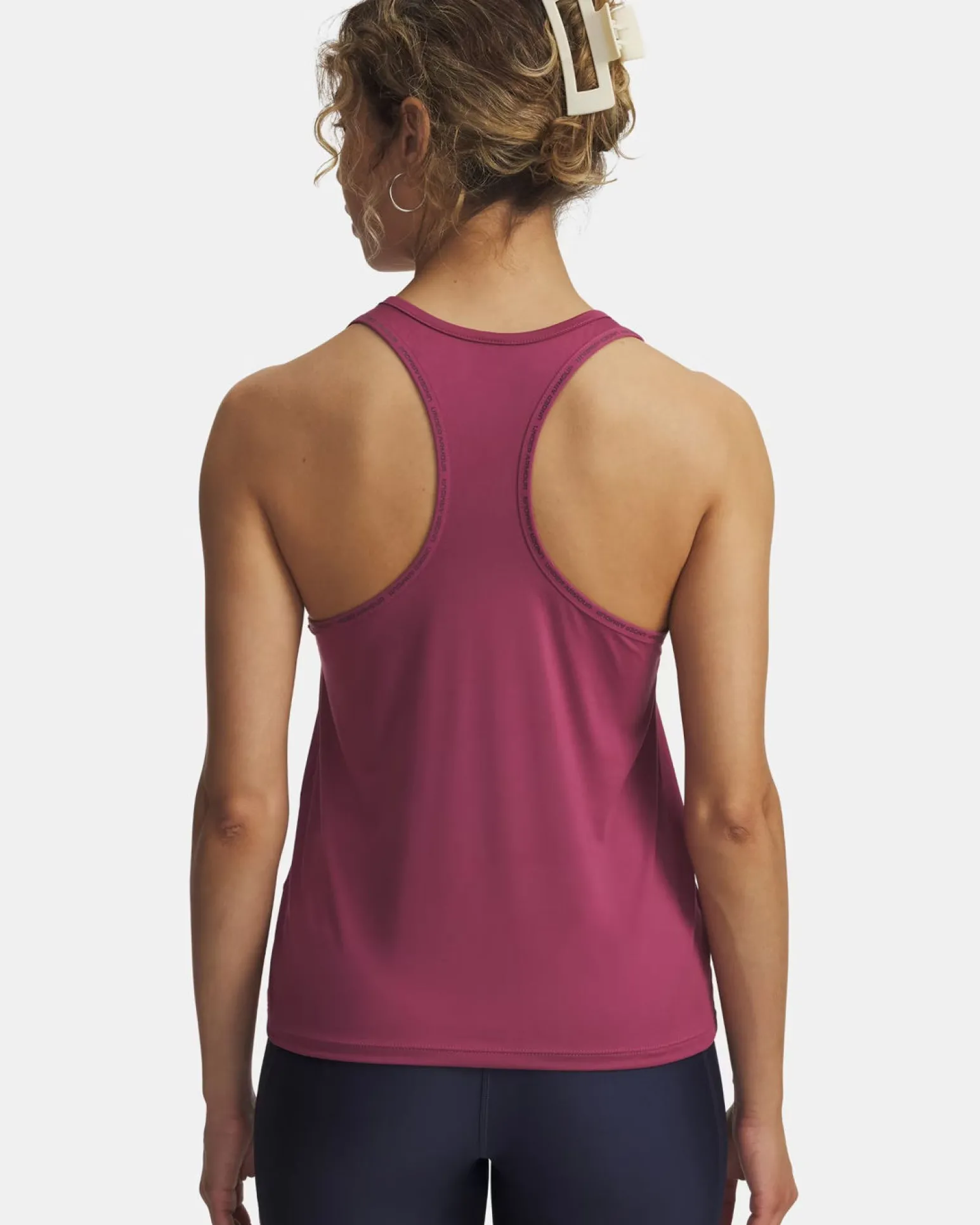 UNDER ARMOUR - CANOTTA TECH KNOCKOUT TANK MALVA CON DETTAGLI NERI DA DONNA, 1389851_0659