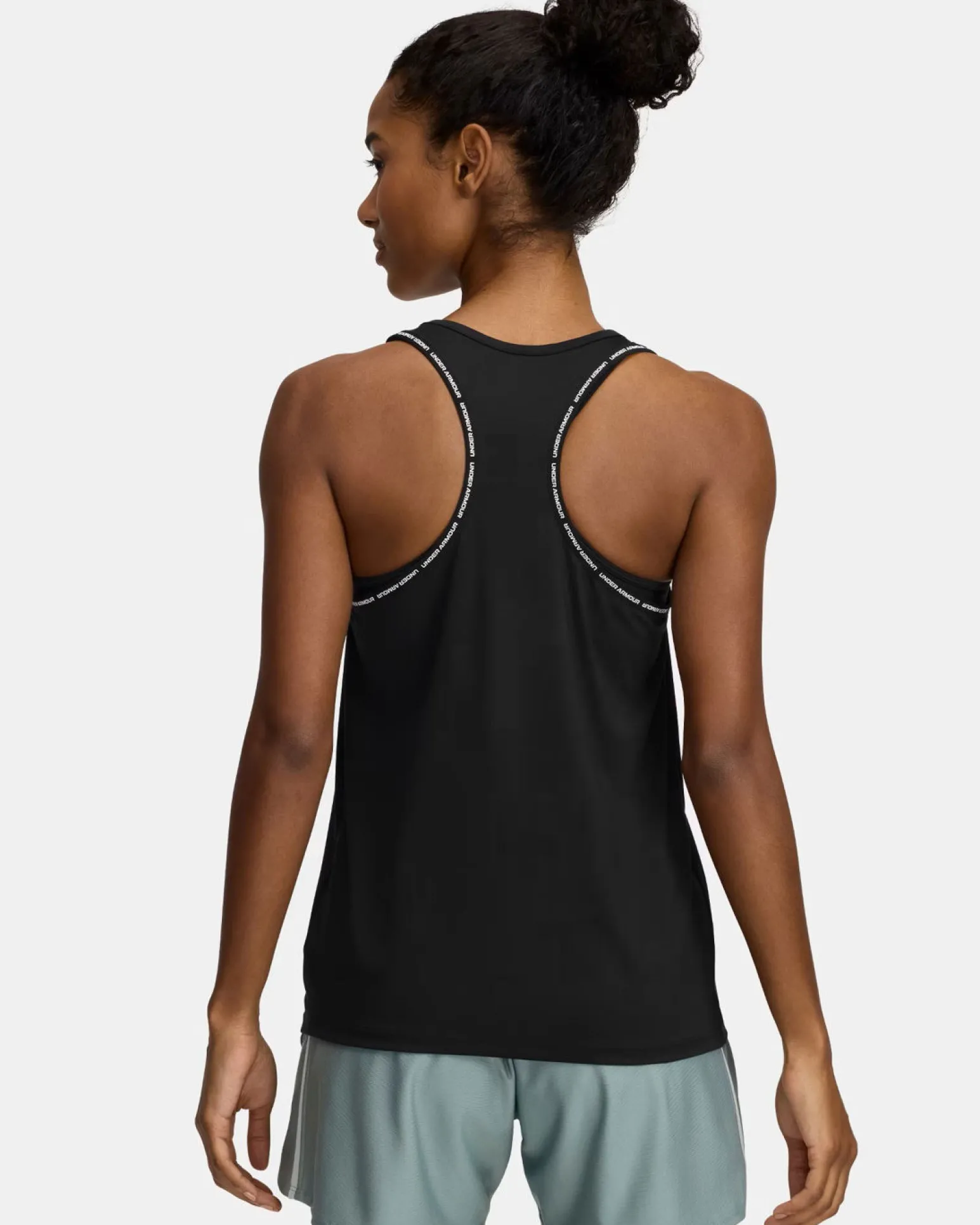 UNDER ARMOUR - CANOTTA TECH KNOCKOUT TANK NERA CON DETTAGLI BIANCHI DA DONNA, 1389851_0001