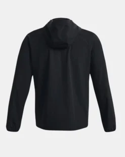 UNDER ARMOUR - Giacca da uomo nera idroprepellente antivento con zip frontale e cappuccio