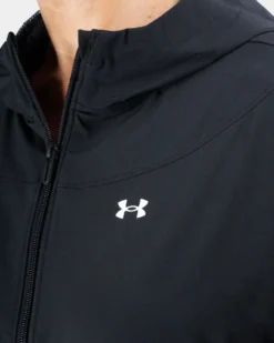 UNDER ARMOUR - GIACCA LEGGERA CON CAPPUCCIO FULL ZIP RIVAL WOVEN JKT HD NERA DA DONNA , 6004849_0005