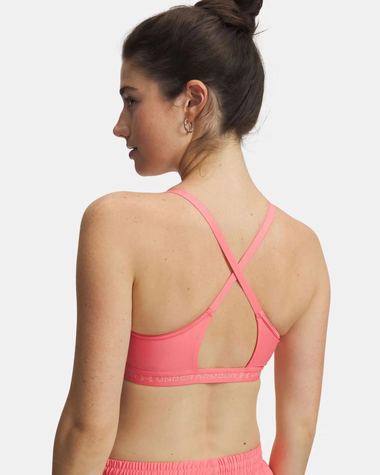 UNDER ARMOUR - REGGISENO SPORTIVO CROSSBACK LOW BRA ROSA SALMONE DA DONNA, 1386424_0600
