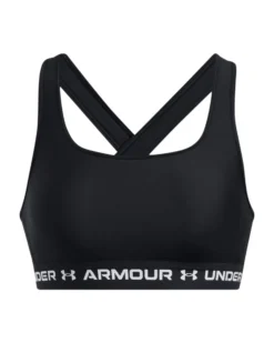 UNDER ARMOUR - REGGISENO SPORTIVO CROSSBACK MID BRA NERO CON DETTAGLI BIANCHI DA DONNA, 1361034_0006