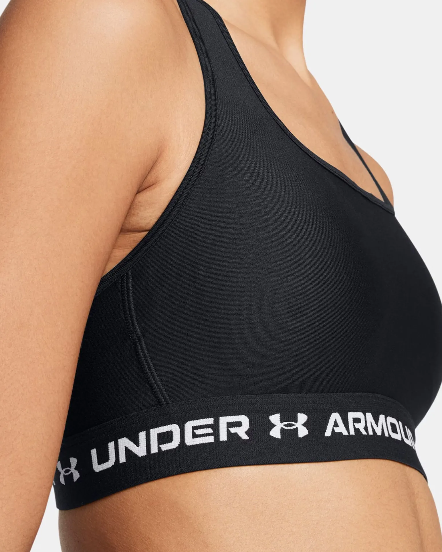 UNDER ARMOUR - REGGISENO SPORTIVO CROSSBACK MID BRA NERO CON DETTAGLI BIANCHI DA DONNA, 1361034_0006
