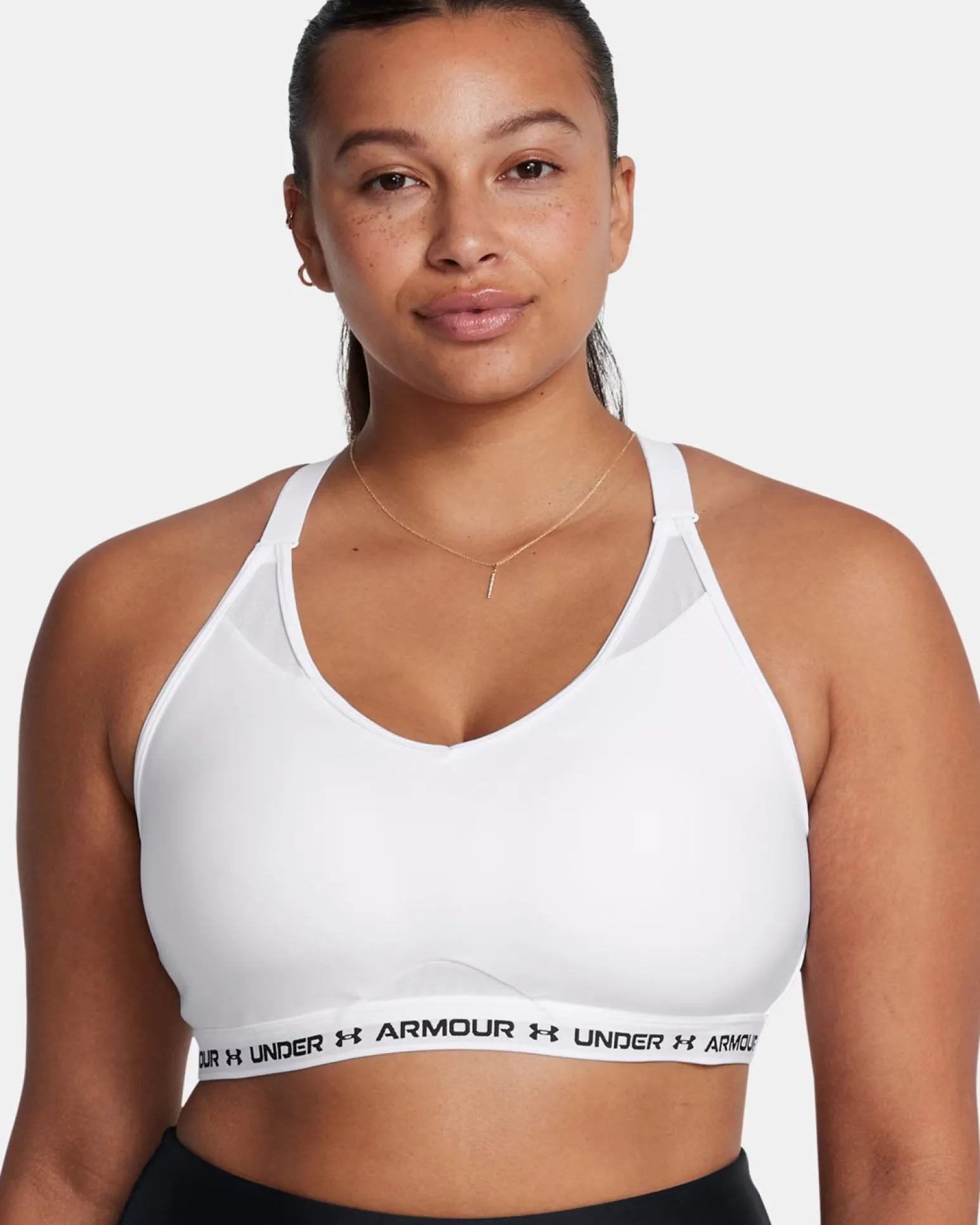 UNDER ARMOUR - REGGISENO SPORTIVO CROSSBACK LOW BRA ULTIMAT BIANCO DA DONNA, 1386424_0100