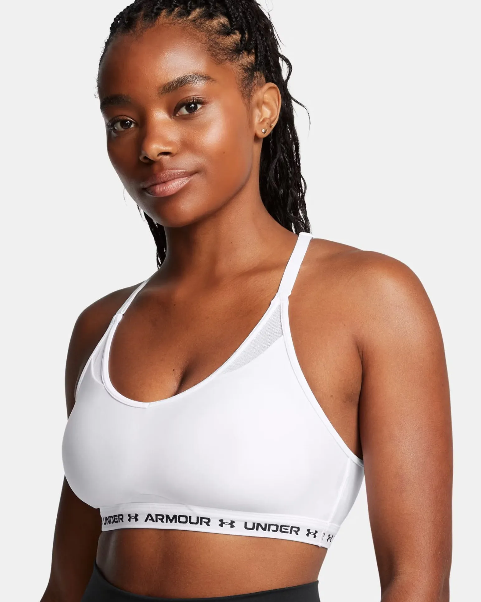 UNDER ARMOUR - REGGISENO SPORTIVO CROSSBACK LOW BRA ULTIMAT BIANCO DA DONNA, 1386424_0100