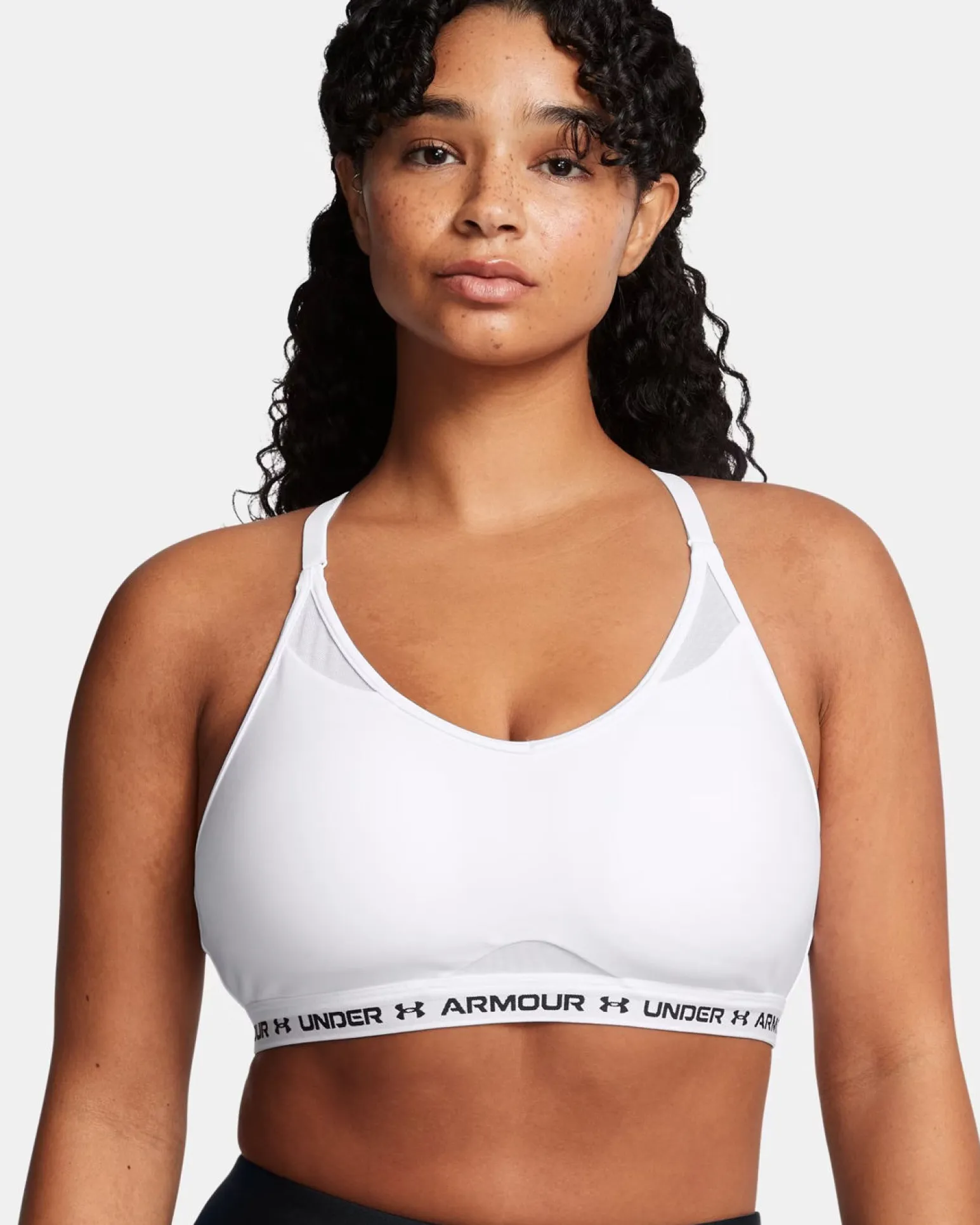 UNDER ARMOUR - REGGISENO SPORTIVO CROSSBACK LOW BRA ULTIMAT BIANCO DA DONNA, 1386424_0100