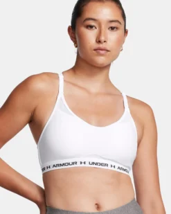 UNDER ARMOUR - REGGISENO SPORTIVO CROSSBACK LOW BRA ULTIMAT BIANCO DA DONNA, 1386424_0100