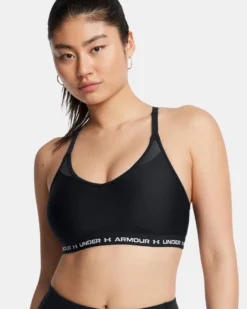 UNDER ARMOUR - REGGISENO SPORTIVO HG AUTHENTICS MID BRANDED NERO DA DONNA, 1383544_0001