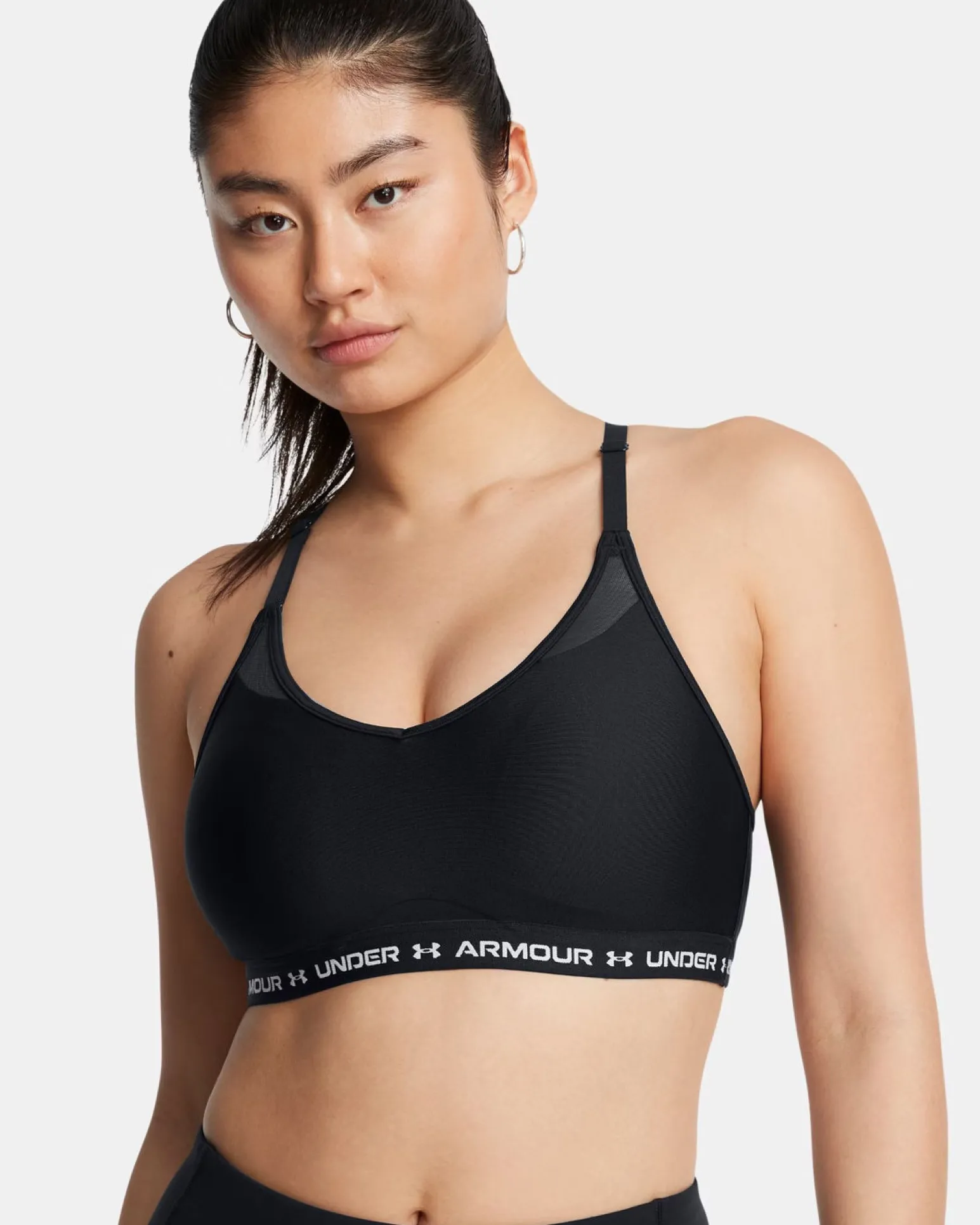 UNDER ARMOUR - REGGISENO SPORTIVO HG AUTHENTICS MID BRANDED NERO DA DONNA, 1383544_0001