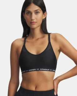 UNDER ARMOUR - REGGISENO SPORTIVO CROSSBACK LOW BRA ULTIMAT NERO DA DONNA, 1386424_0001