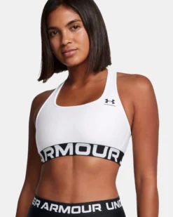 UNDER ARMOUR - REGGISENO SPORTIVO CROSSBACK MID BRA MALVA  CON DETTAGLI NERI DA DONNA, 1361034_0659