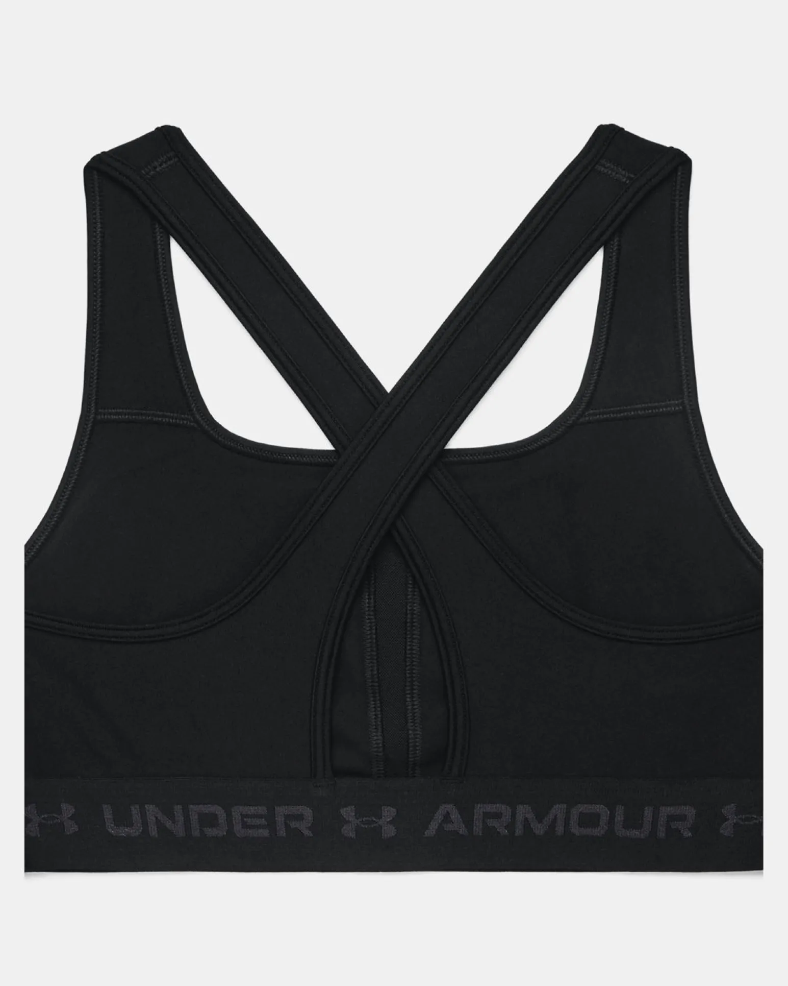 UNDER ARMOUR - REGGISENO SPORTIVO CROSSBACK MID BRA NERO CON DETTAGLI GRIGI DA DONNA, 1361034_0001