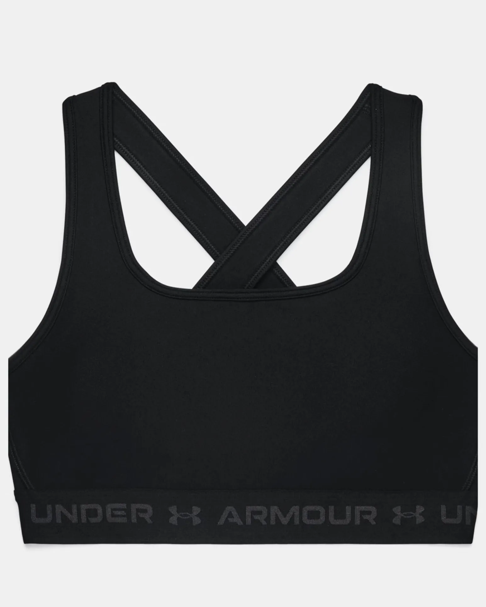 UNDER ARMOUR - REGGISENO SPORTIVO CROSSBACK MID BRA NERO CON DETTAGLI GRIGI DA DONNA, 1361034_0001