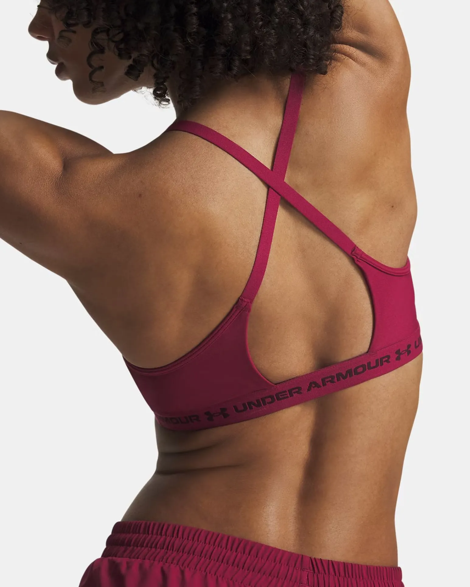 UNDER ARMOUR - REGGISENO SPORTIVO CROSSBACK LOW BRA ROSSO BORDEAUX DA DONNA, 1386424_0622