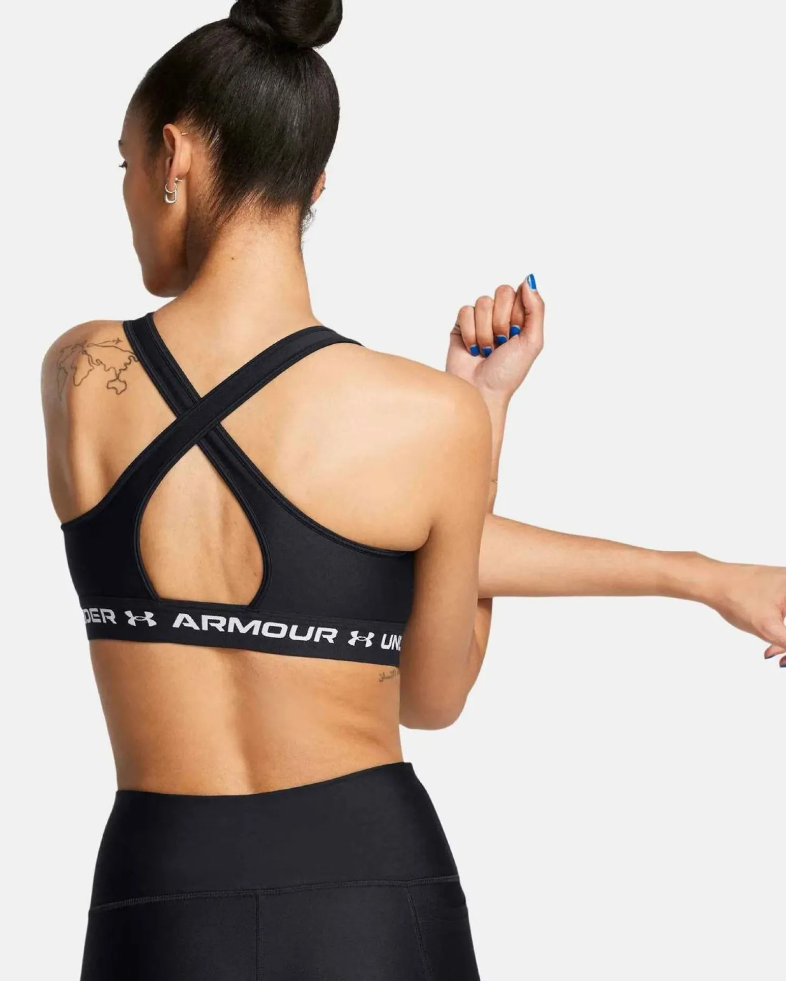 UNDER ARMOUR - REGGISENO SPORTIVO CROSSBACK MID BRA NERO DA DONNA, 1361034_0011