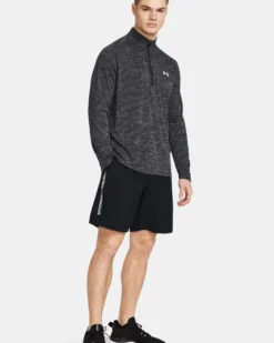 UNDER ARMOUR - SHORT WOVEN WDMK NERO CON DETTAGLI BIANCHI  DA UOMO, 1383356_0001