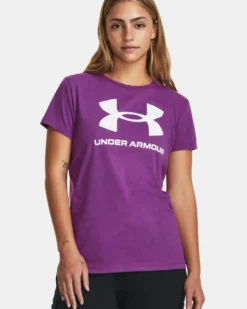 UNDER ARMOUR - T shirt da donna viola in tessuto traspirante