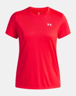 UNDER ARMOUR -T-SHIRT MEZZA MANICA TECH SSC - SOLID ROSSA  DA DONNA, 1384231_0714