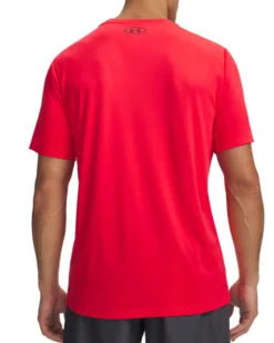 UNDER ARMOUR -T- SHIRT MEZZA MANICA TECH SPORT ROSSA CON DETTAGLI NERI DA UOMO, 6009830_0713