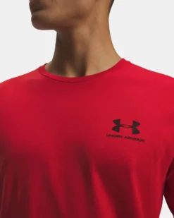 UNDER ARMOUR- T-SHIRT MEZZA MANICA SPORTSTYLE  ROSSA DA UOMO, 1326799_0600