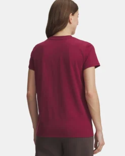UNDER ARMOUR  - T- SHIRT MEZZA MANICA OFF CAMPUS CORE SS ROSSO BORDEAUX DA DONNA,  1383648_0622