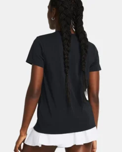 UNDER ARMOUR-T-SHIRT MEZZA MANICA OFF CAMPUS CORE SS NERA   DA DONNA, 1383648_0001