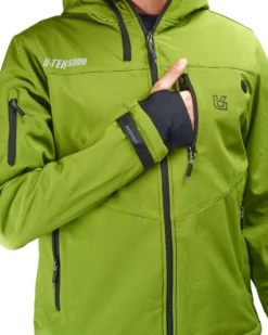 UNIVERS - GIACCA DA CACCIA MOENA VERDE LIME IN SOFTSHELL IMPERMEABILE