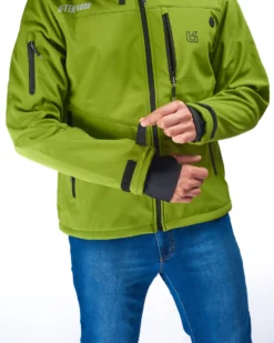UNIVERS - GIACCA DA CACCIA MOENA VERDE LIME IN SOFTSHELL IMPERMEABILE