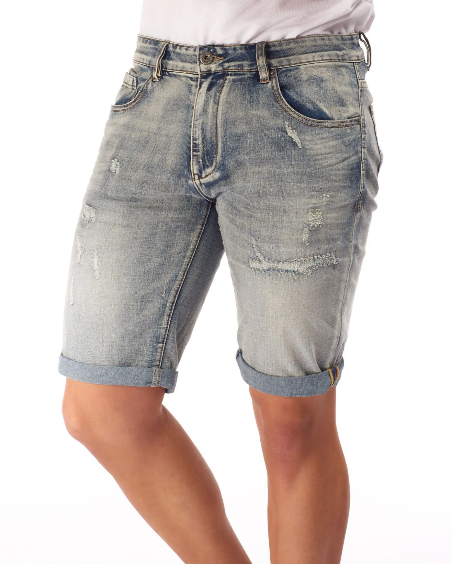 UOMO BERMUDA JEANS ROTTURE