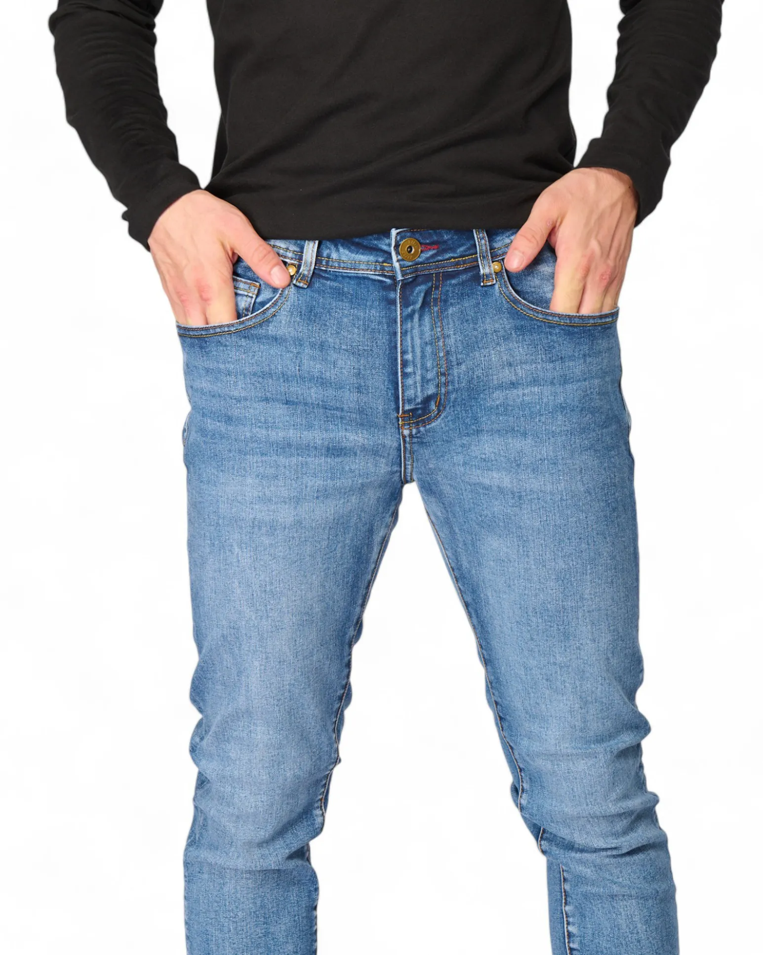 UOMO JEANS 5 TASCHE BLU