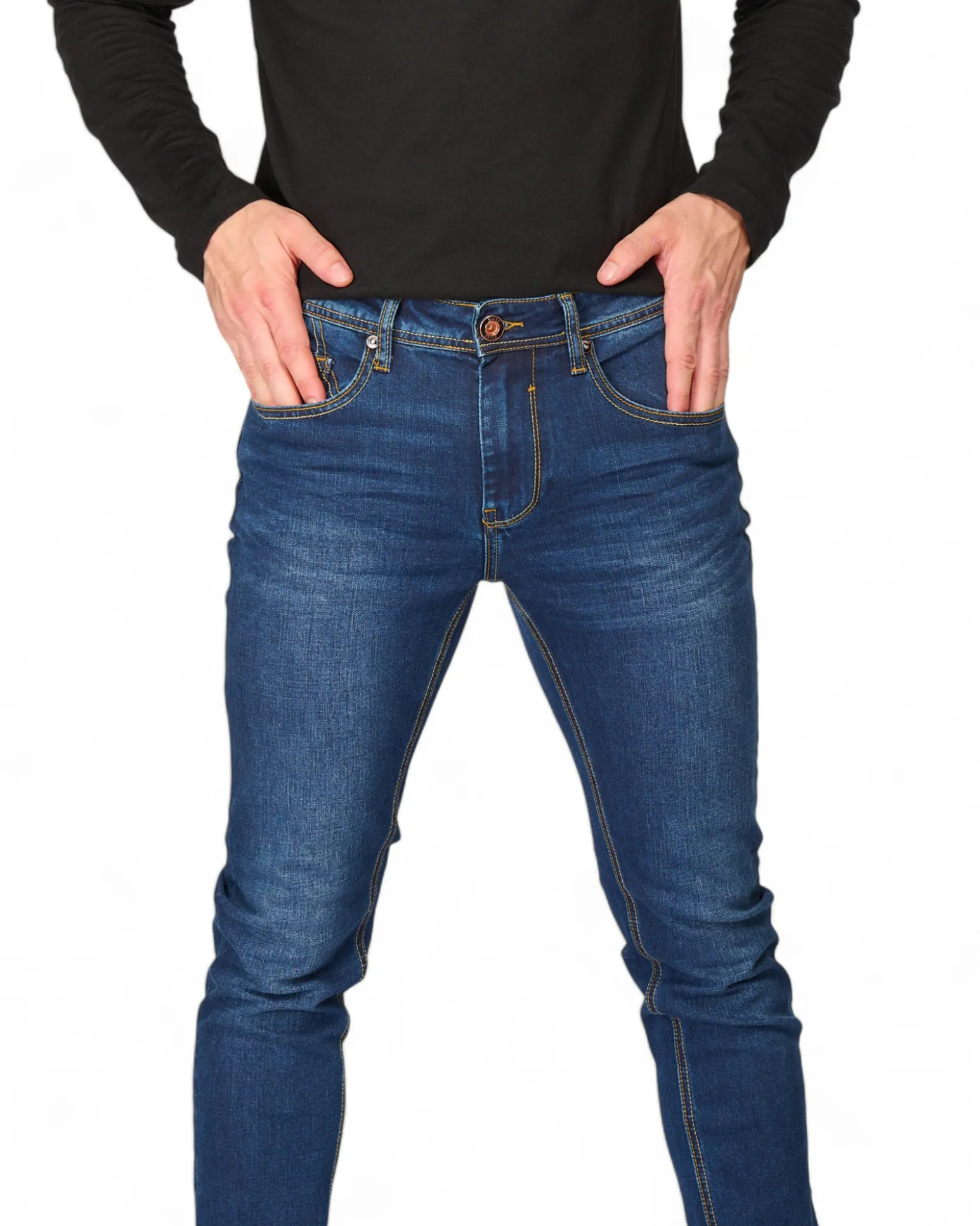 UOMO JEANS 5 TASCHE SABBIATO BAFFI