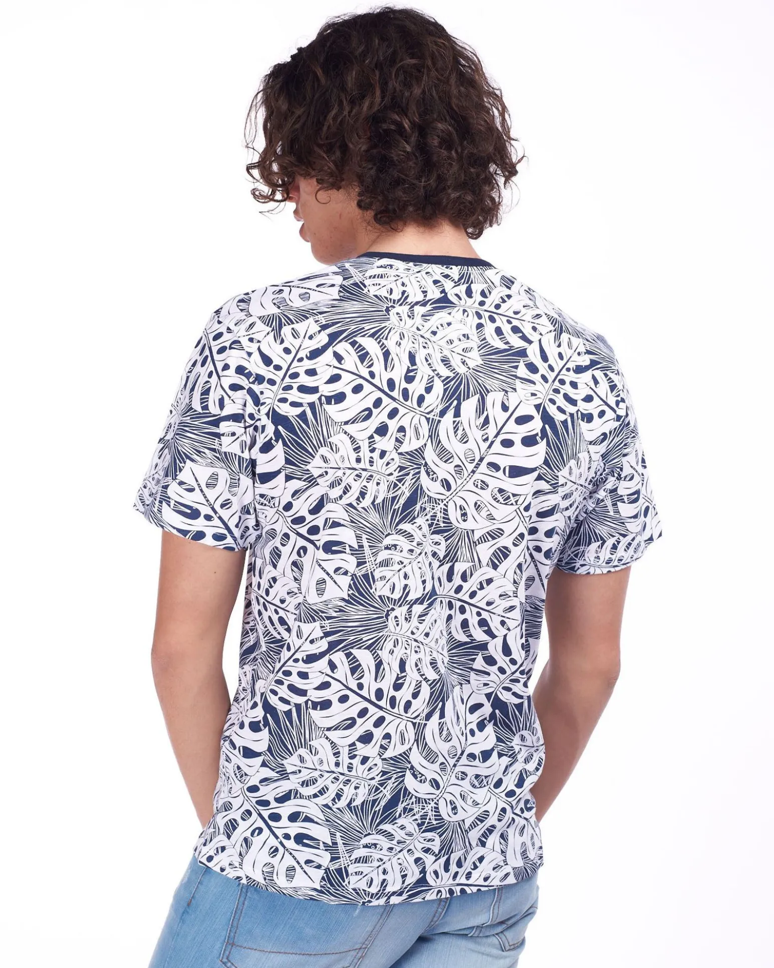 UOMO TSHIRT MEZZA MANICA CON FOGLIE