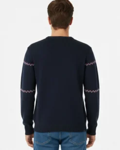 US GRAND - Maglione manica lunga blu con renna