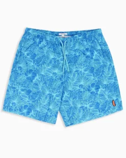 WAIKIKI RUN - BOXER MARE BLU CHIARO CON DETTAGLI GRAFICI CELESTI DA UOMO, MARTE