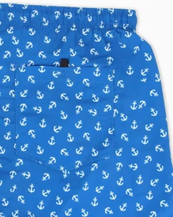 WAIKIKI RUN - BOXER MARE BLU CHIARO CON DETTAGLI GRAFICI DA UOMO, ANCORE