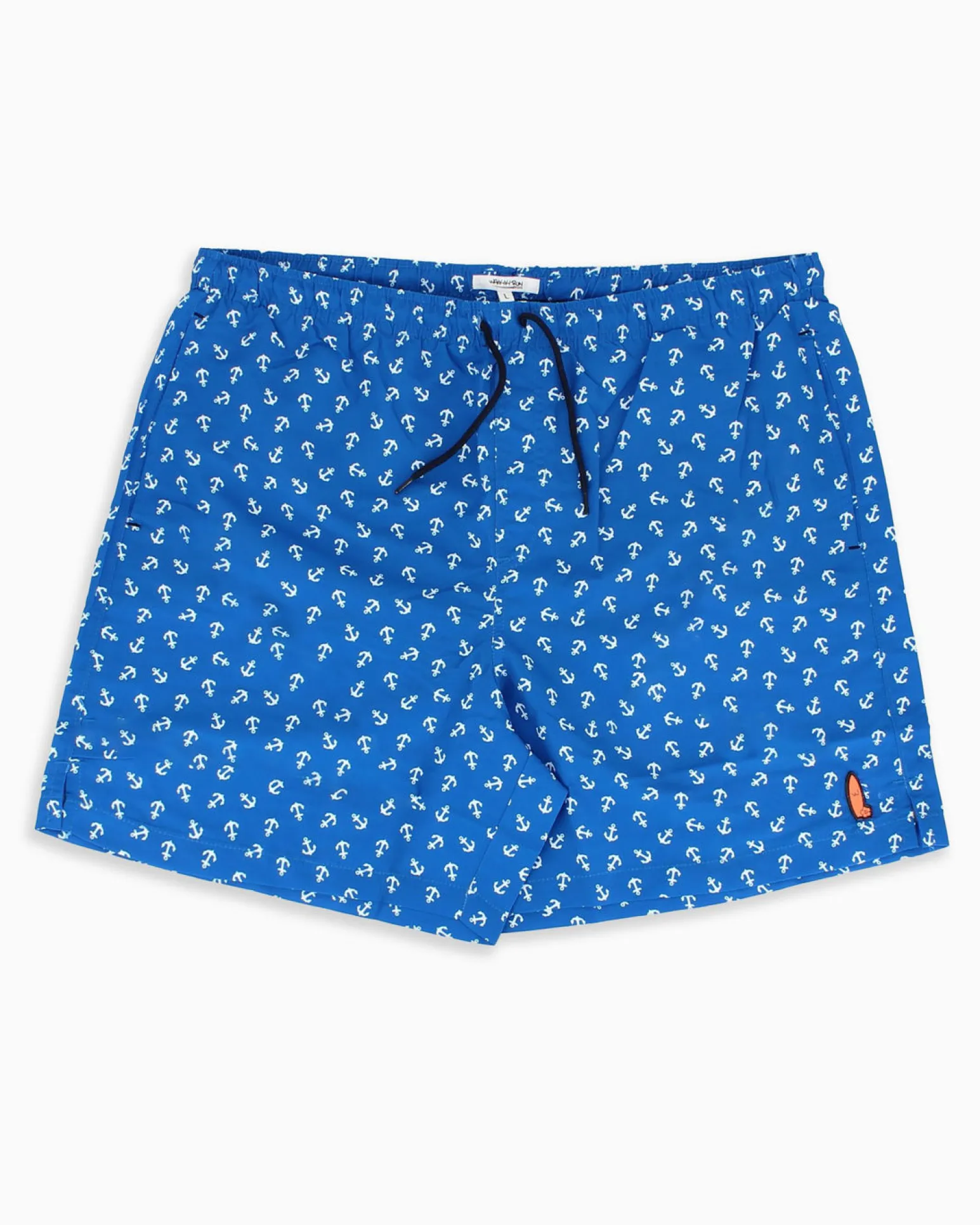 WAIKIKI RUN - BOXER MARE BLU CHIARO CON DETTAGLI GRAFICI DA UOMO, ANCORE