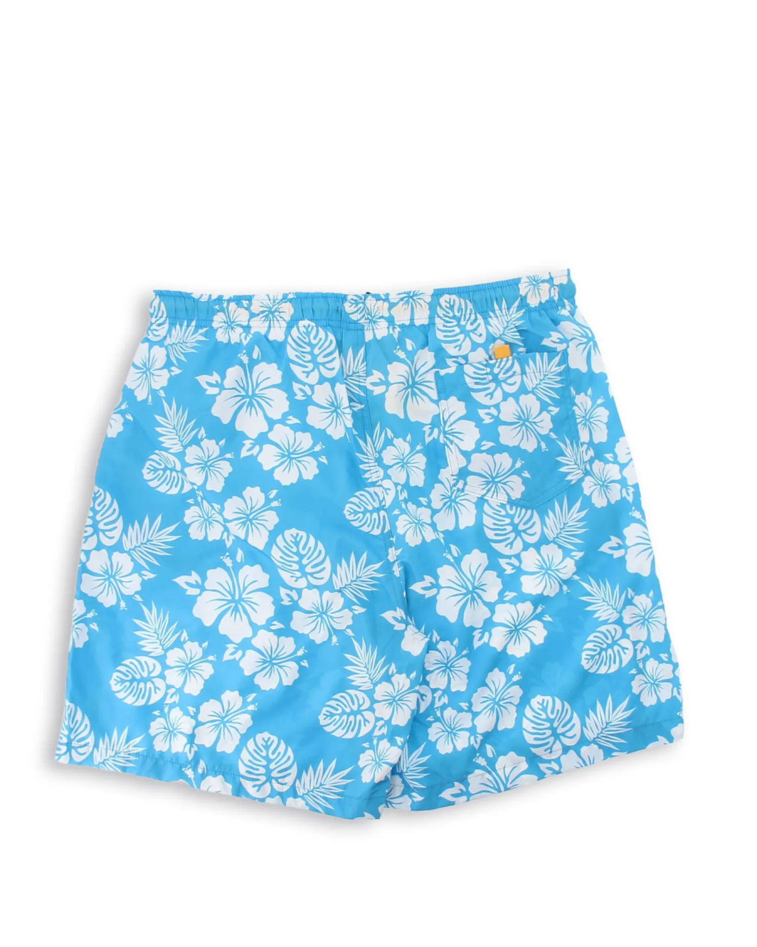 WAIKIKI RUN - BOXER MARE CELESTI CON DETTAGLI FLOREALI BIANCHI DA UOMO, MARTE