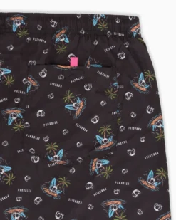 WAIKIKI RUN - BOXER MARE NERO CON DETTAGLI GRAFICI DA UOMO, IBIZA