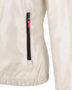 WAIKIKI RUN- K-WAY CON CAPPUCCIO DONNA BIANCO PERLA  CON DETTAGLI FUXIA - LESINA