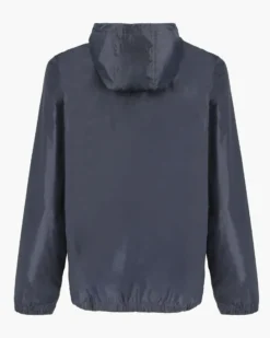 WAIKIKI RUN- K-WAY CON CAPPUCCIO FULL ZIP  UOMO  BLU SCURO CON DETTAGLI ARANCIONI FLUO - VERANO