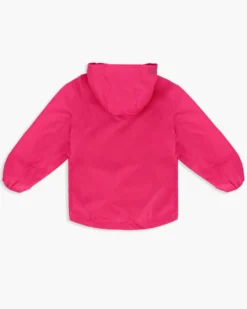 WAIKIKI RUN- K-WAY CON CAPPUCCIO BIMBA FUXIA CON DETTAGLI BIANCHI E NERI - IDRO