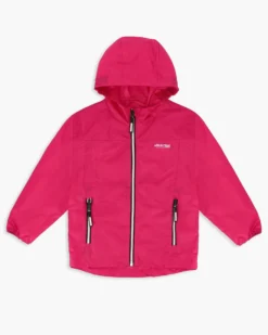 WAIKIKI RUN- K-WAY CON CAPPUCCIO BIMBA FUXIA CON DETTAGLI BIANCHI E NERI - IDRO