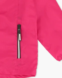 WAIKIKI RUN- K-WAY CON CAPPUCCIO BIMBA FUXIA CON DETTAGLI BIANCHI E NERI - IDRO