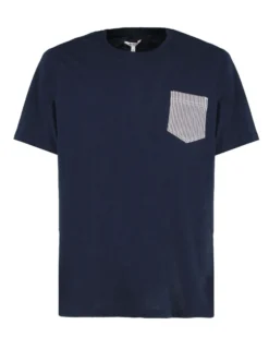 WAIKIKI RUN - T-SHIRT MEZZA MANICA BLU SCURA CON DETTAGLI A RIGHE BLU  DA UOMO - NETTUNO