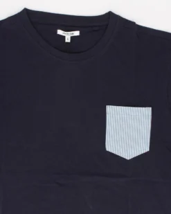 WAIKIKI RUN - T-SHIRT MEZZA MANICA BLU SCURA CON DETTAGLI A RIGHE BLUETTE DA UOMO - NETTUNO