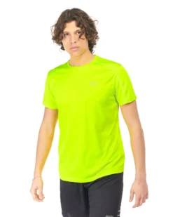 WAIKIKI RUN - T-SHIRT MEZZA MANICA SPORTIVA GIALLO FLUO DA UOMO - ARGO