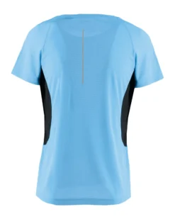 WAIKIKI RUN - T-SHIRT SPORTIVA JAQUARD WAFFLE IN MESH TRASPIRANTE BLU SKY E NERA DA DONNA - MARCELA
