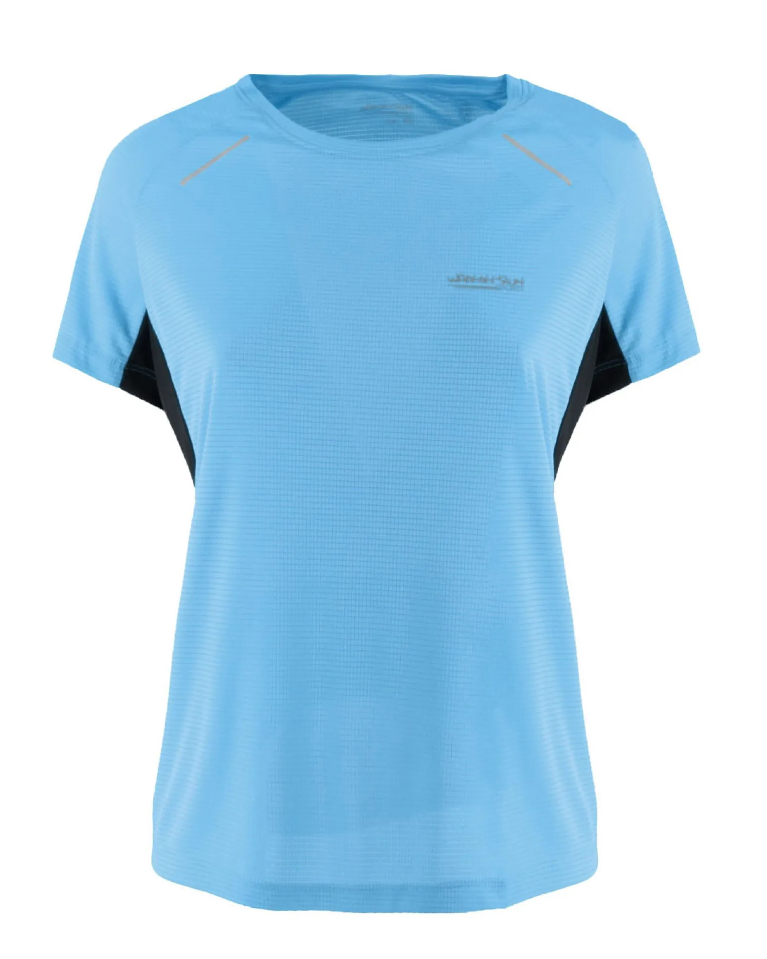WAIKIKI RUN - T-SHIRT SPORTIVA JAQUARD WAFFLE IN MESH TRASPIRANTE BLU SKY E NERA DA DONNA - MARCELA